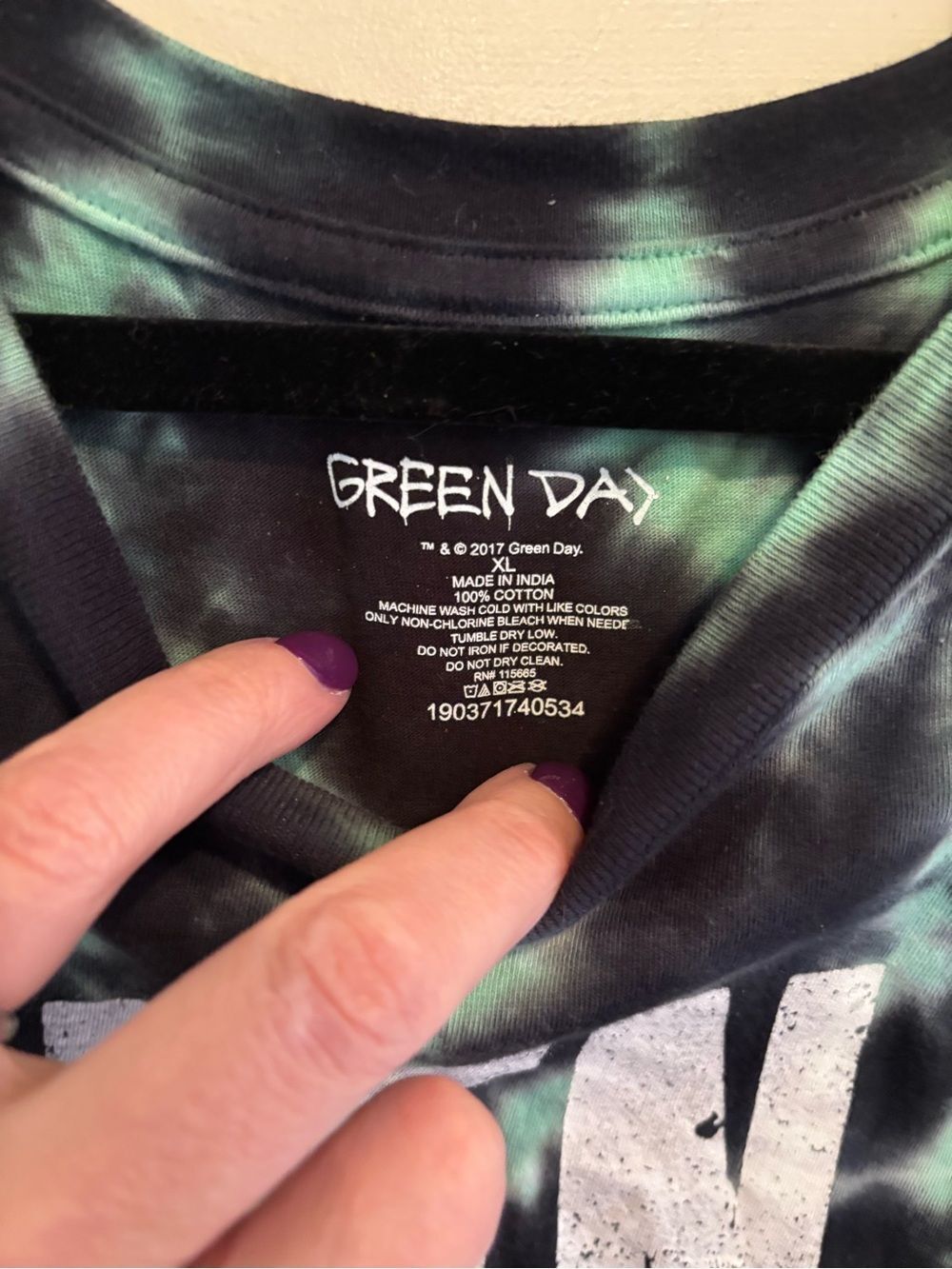 Green Day Tie-Dye Muscle Tank Top - Green/Black - Picture 5 of 7